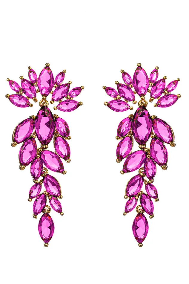 Earrings Eye Candy LA Diana Drop Earrings Green