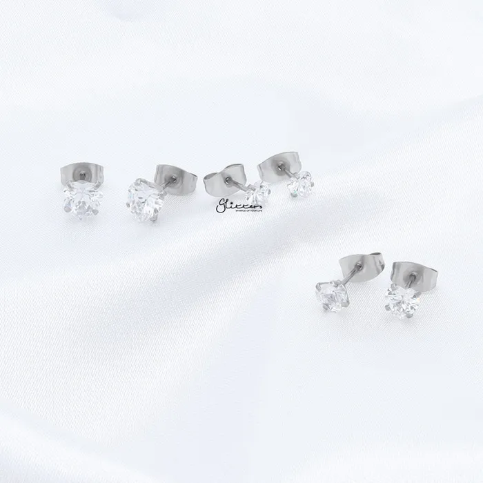 Earrings Glitters Heart CZ Stainless Steel Stud Earrings Earrings Glitters Heart CZ Stainless Steel Stud Earrings