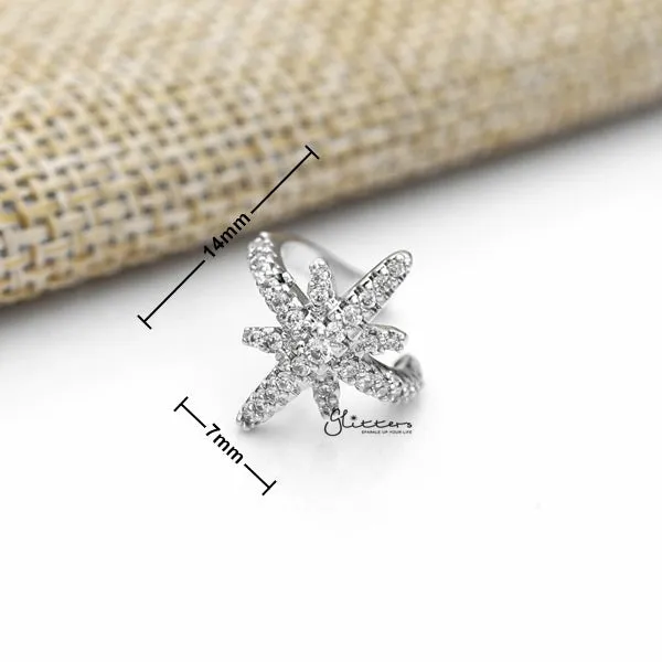 Earrings Glitters Star Ear Cuffs with CZ Paved Non Piercing Ear Cuffs