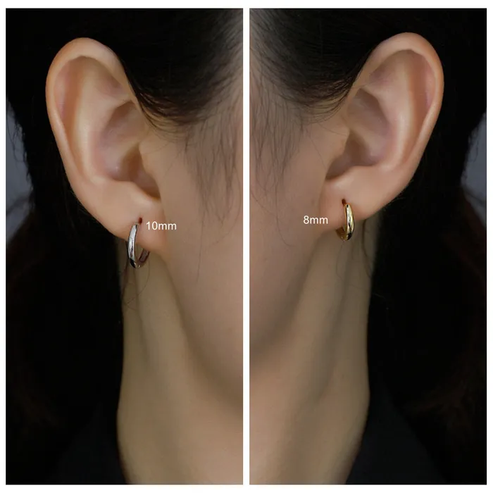 Earrings Glitters Sterling Silver OneTouch Huggie Hoop Earrings Gold