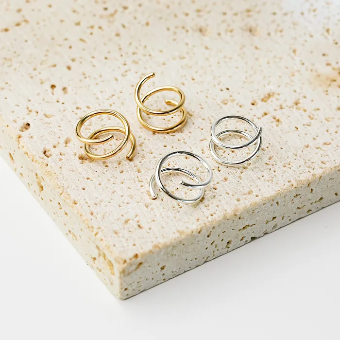 Earrings Grayling Tiny Twist Double Huggie Earrings Set Smooth Finish