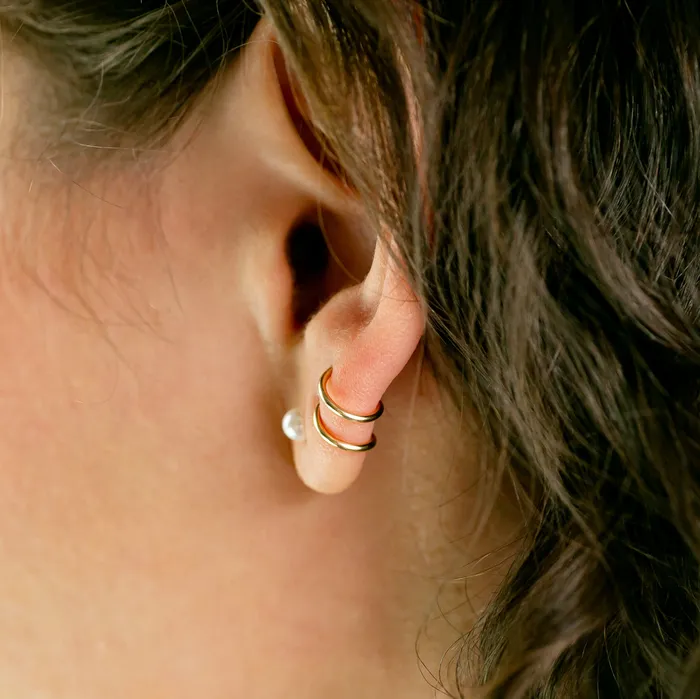 Earrings Grayling Tiny Twist Double Huggie Earrings Set Smooth Finish