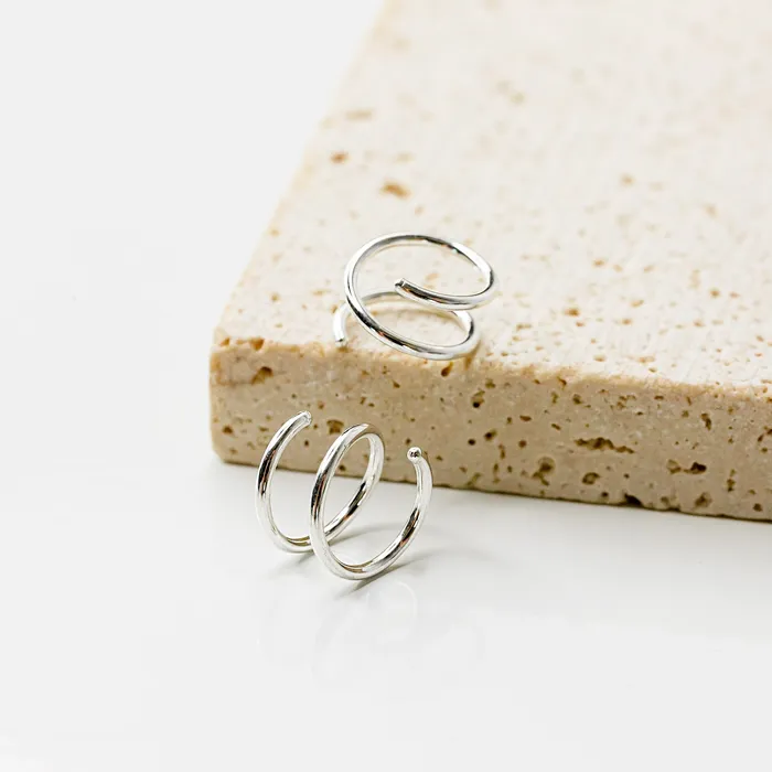 Earrings Grayling Tiny Twist Double Huggie Earrings Set Smooth Finish