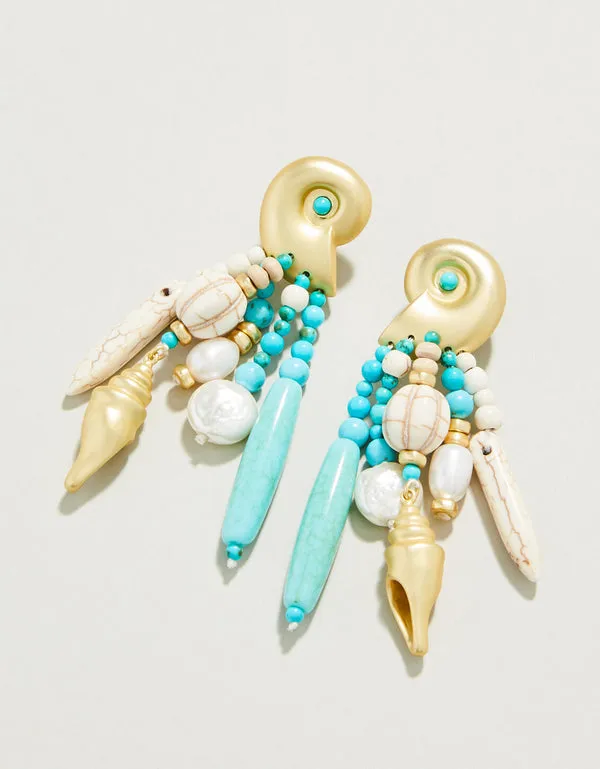 Earrings Spartina 449 Sea Shells by the Sea Shore Earrings Turquoise