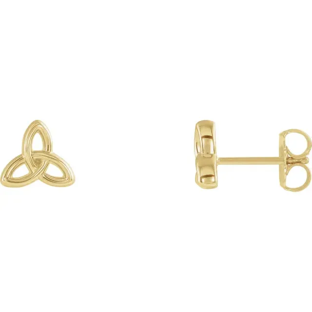 Earrings Storyteller by Vintage Magnality CelticInspired Trinity Stud Earrings Solid 14K Rose White Yellow Gold or Silver Earrings Storyteller by Vintage Magnality CelticInspired Trinity Stud Earrings Solid 14K Rose White Yellow Gold or Silver