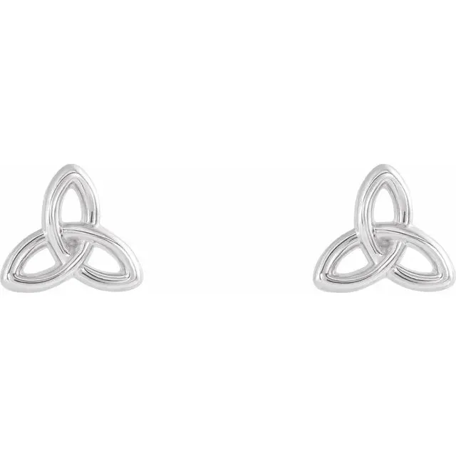 Earrings Storyteller by Vintage Magnality CelticInspired Trinity Stud Earrings Solid 14K Rose White Yellow Gold or Silver