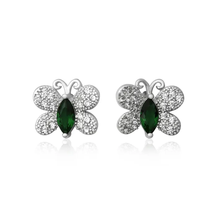 Earrings Teeda EZ7058 Butterfly Micropav CZ Earrings