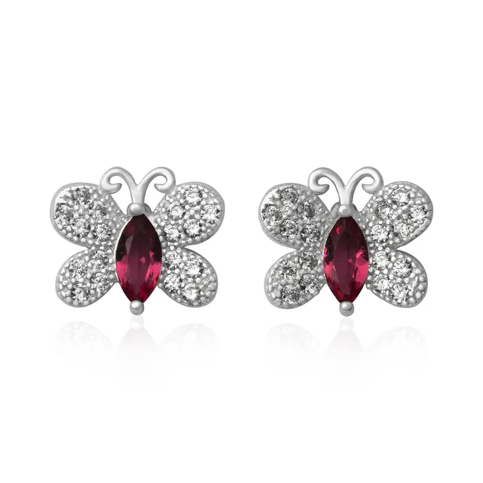 Earrings Teeda EZ7058 Butterfly Micropav CZ Earrings