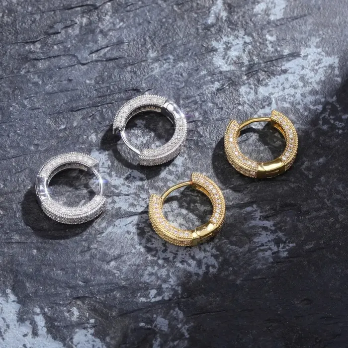 Earrings The Icetruck Pave Hoop Earrings in White Gold Earrings The Icetruck Pave Hoop Earrings in White Gold
