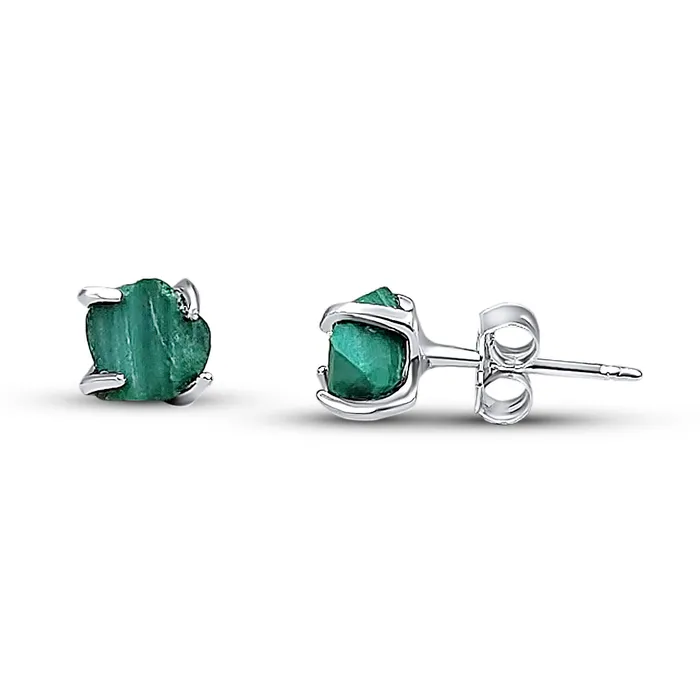 Earrings Uniquelan Jewelry Tiny Raw Stone Earrings Malachite