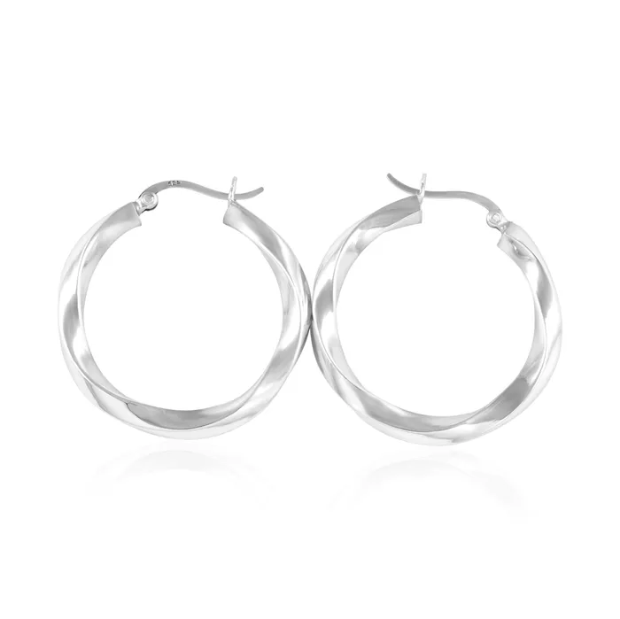 EHS9013 Round Twist Snap Hoop Earrings Teeda Earrings
