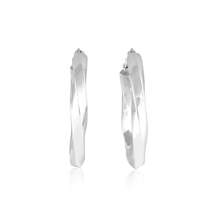 EHS9013 Round Twist Snap Hoop Earrings Teeda Earrings