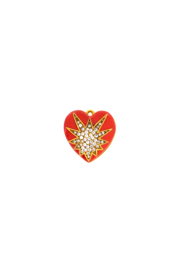 Elizabeth Cole Jewelry Charm Necklaces Puffy Heart Charm