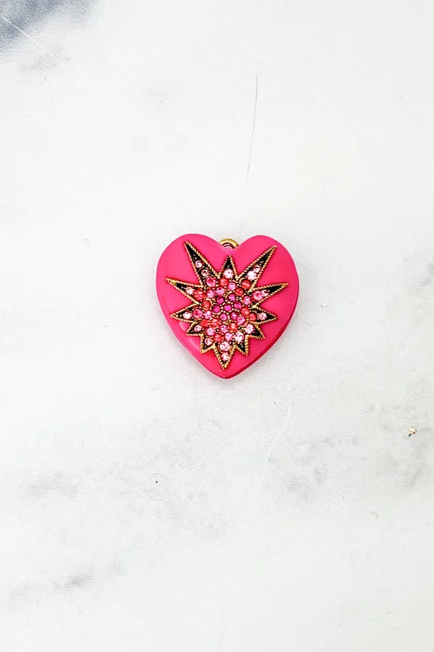 Elizabeth Cole Jewelry Charm Necklaces Puffy Heart Charm