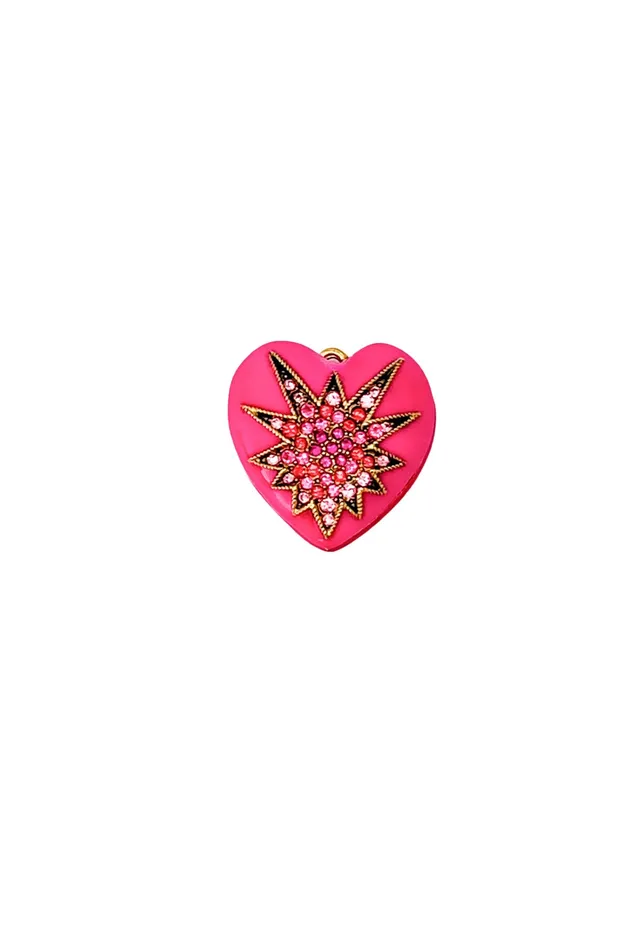 Elizabeth Cole Jewelry Charm Necklaces Puffy Heart Charm