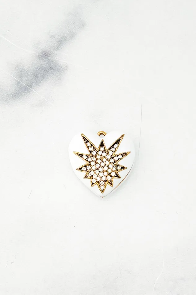 Elizabeth Cole Jewelry Charm Necklaces Puffy Heart Charm