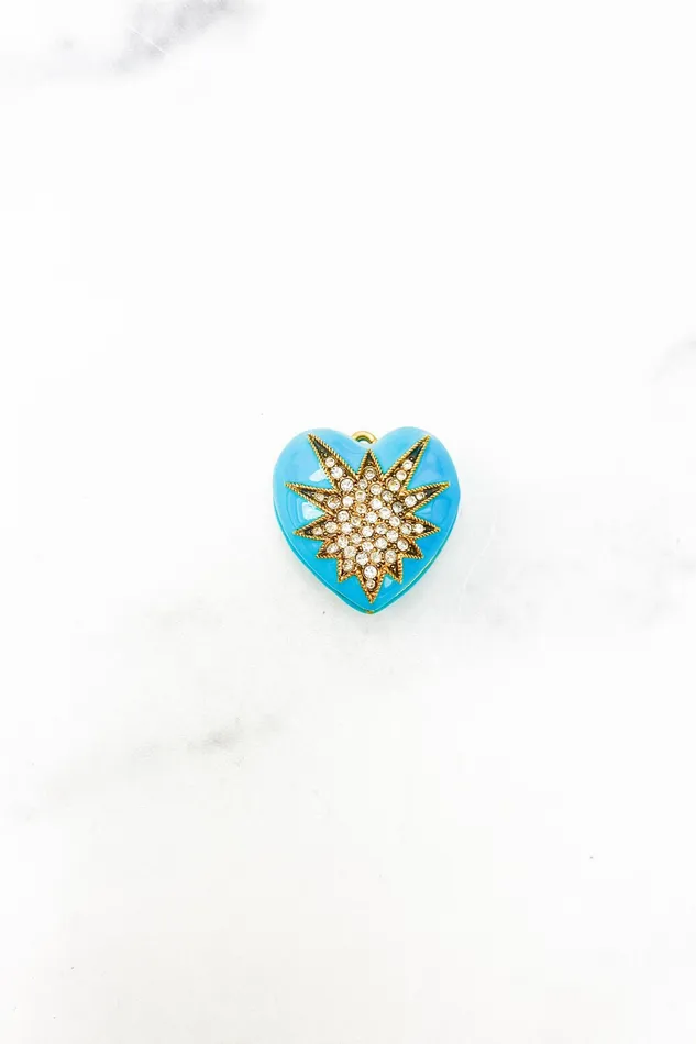 Elizabeth Cole Jewelry Charm Necklaces Puffy Heart Charm