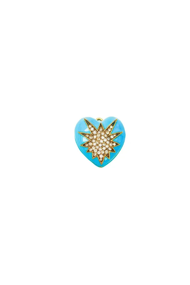 Elizabeth Cole Jewelry Charm Necklaces Puffy Heart Charm