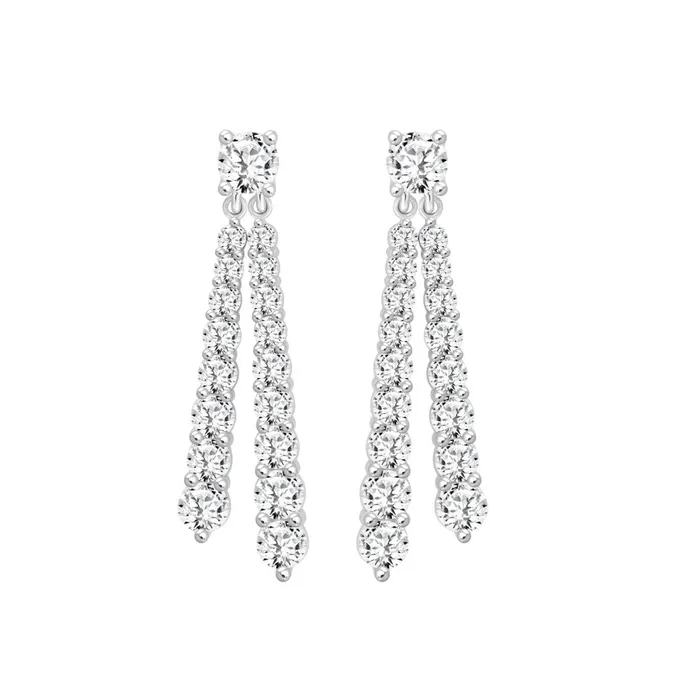Ethos Earrings LADIES EARRINGS 3CT ROUND DIAMOND 14K WHITE GOLD