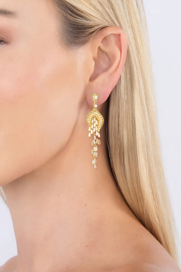 Eye Candy LA Earrings Elsa Golden Statement Earrings