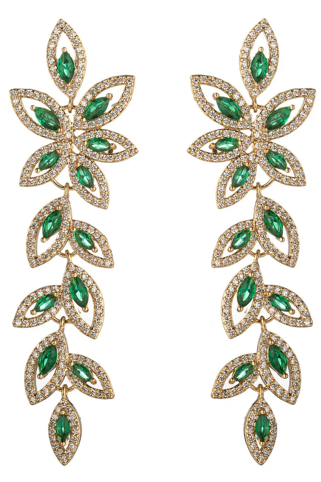 Eye Candy LA Earrings Gianna Green Leaf Earring