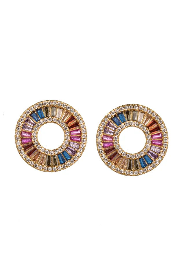 Eye Candy LA Earrings Rainbow CZ Earrings