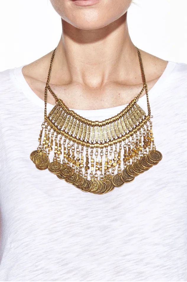 Eye Candy LA Emma Bronze Coin Necklace Necklaces