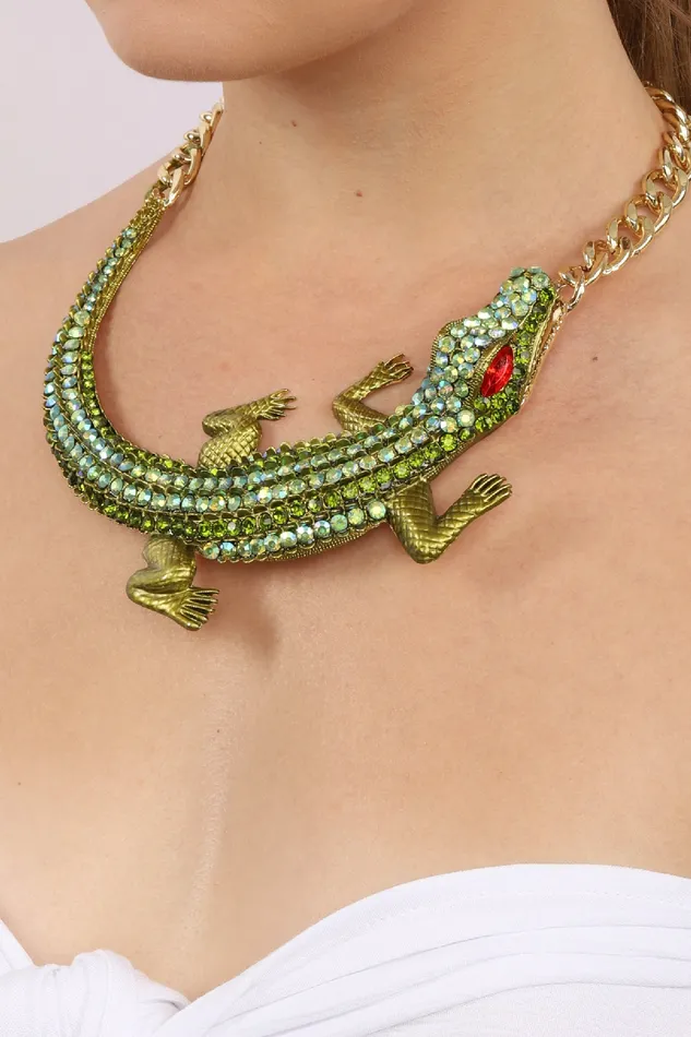 Eye Candy LA Gecko Necklace Necklaces