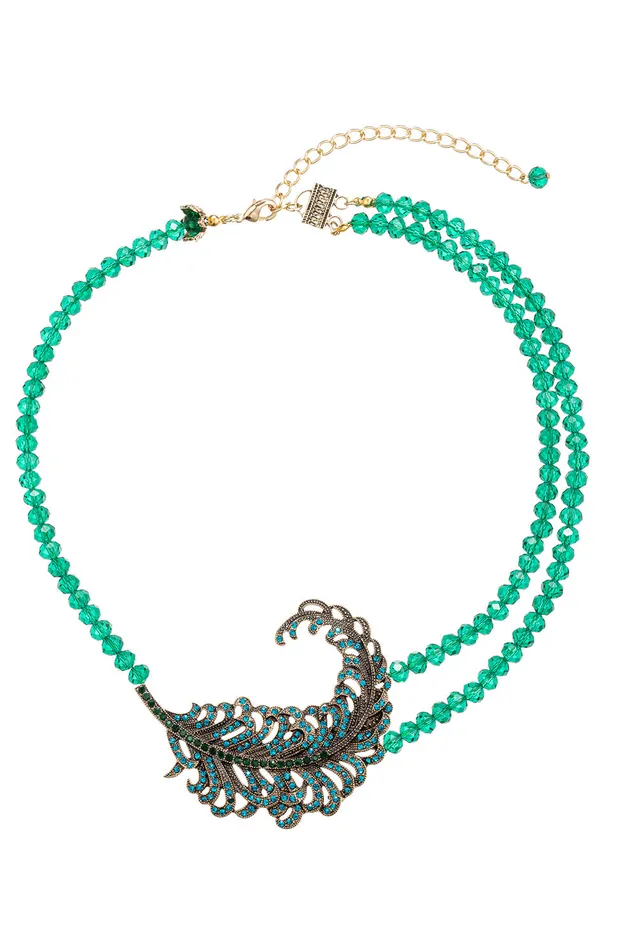 Eye Candy LA Giorgia Feather Beaded Necklace Necklaces