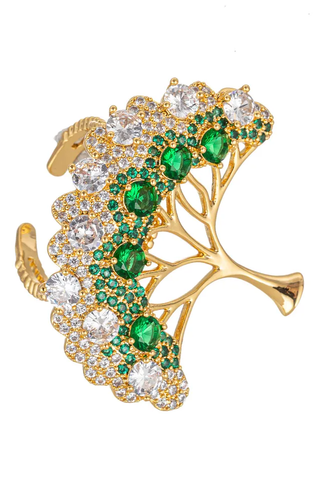 Eye Candy LA Rings Tree of Life 18K Gold Plated CZ Adjustable Ring