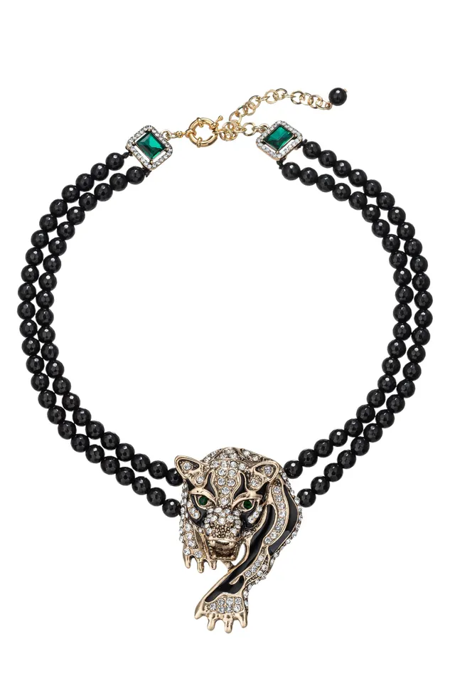 Eye Candy LA Tiger Agate Beaded Necklace Necklaces