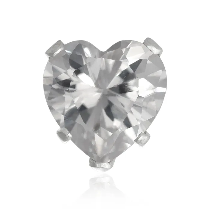 EZ2180 Heart CZ Stud Earrings 4mm Teeda Earrings