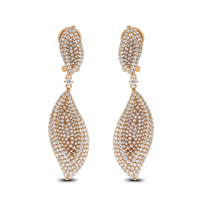 Fall Diamond Earrings 536 ct Diamonds in Rose Gold Beauvince Earrings