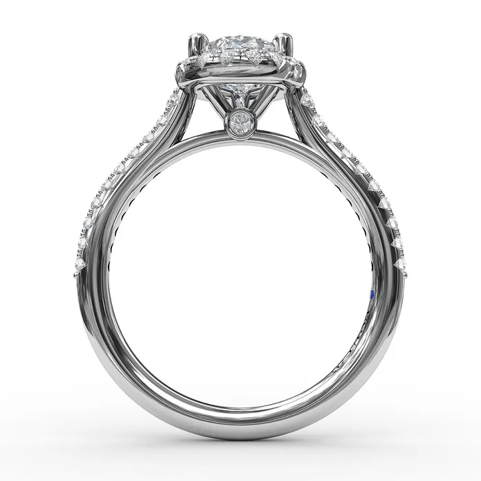 FANA Fana 14K White Gold 31ctw Pear Halo Style Diamond SemiMount Engagement Ring Rings FANA Fana 14K White Gold 31ctw Pear Halo Style Diamond SemiMount Engagement Ring Rings