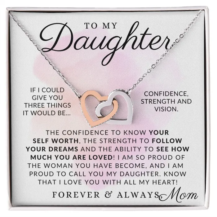 Forever And Always To My Daughter From Mom Mother to Daughter Necklace Christmas Gifts Birthday Present Graduation Gift Valentines Day ShineOn Fulfillment Necklaces