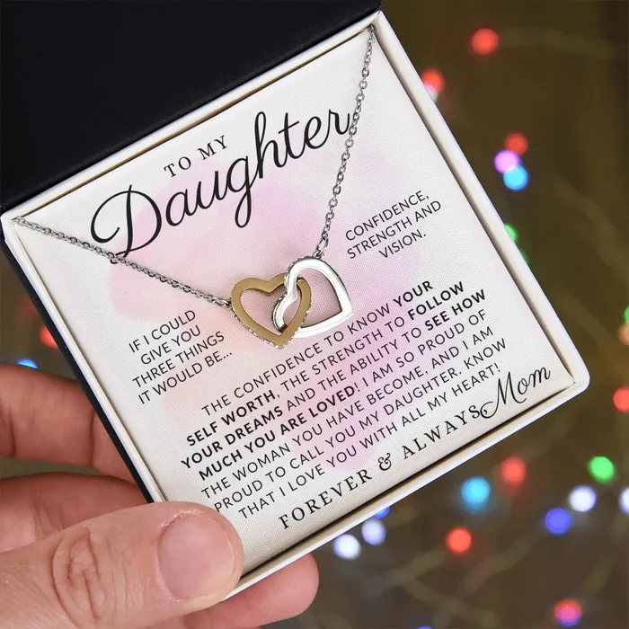 Forever And Always To My Daughter From Mom Mother to Daughter Necklace Christmas Gifts Birthday Present Graduation Gift Valentines Day ShineOn Fulfillment Necklaces