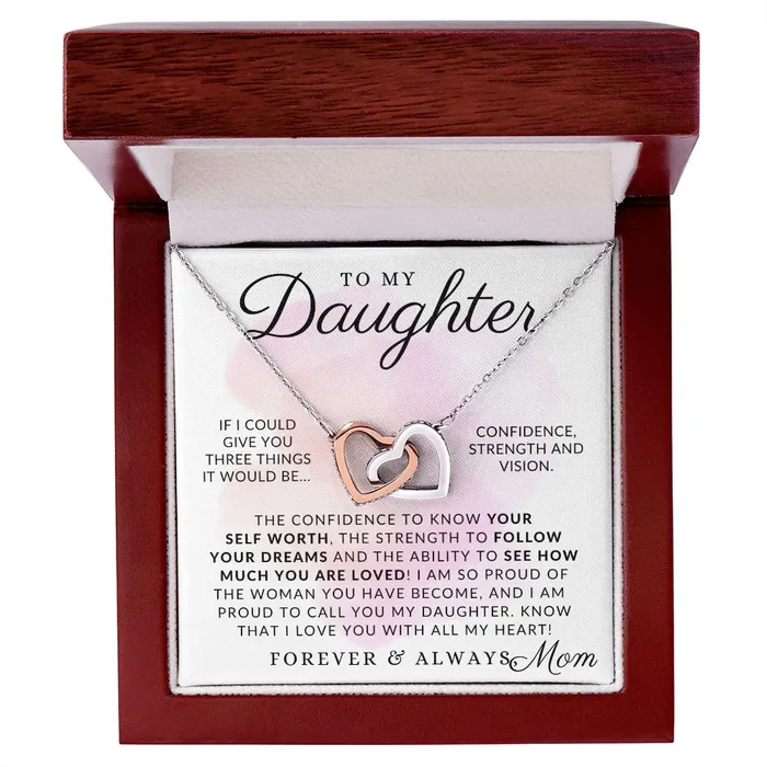 Forever And Always To My Daughter From Mom Mother to Daughter Necklace Christmas Gifts Birthday Present Graduation Gift Valentines Day ShineOn Fulfillment Necklaces