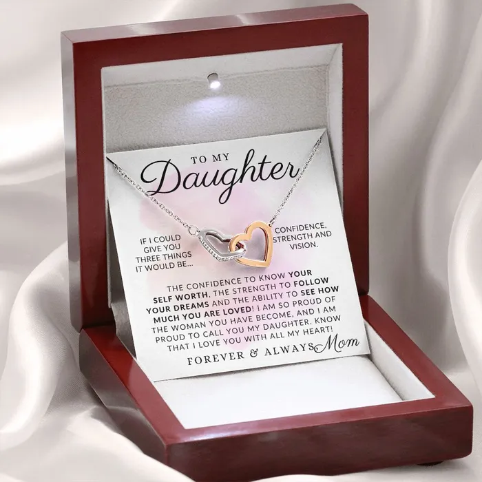 Forever And Always To My Daughter From Mom Mother to Daughter Necklace Christmas Gifts Birthday Present Graduation Gift Valentines Day ShineOn Fulfillment Necklaces
