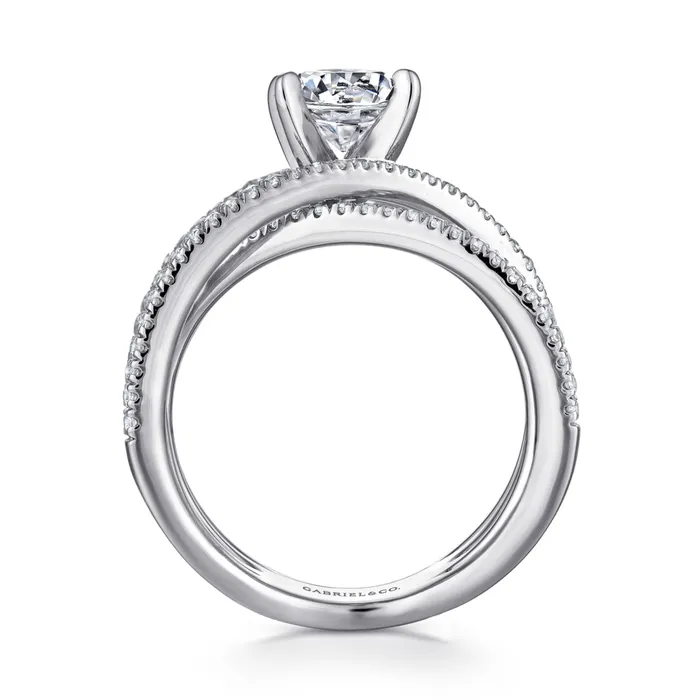 Gabriel 14K White Gold 55ctw 4 Prong Style Diamond SemiMount Engagement Ring GABRIEL CO Rings Gabriel 14K White Gold 55ctw 4 Prong Style Diamond SemiMount Engagement Ring GABRIEL CO Rings