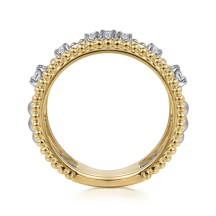 Gabriel 14K White Yellow Gold 024ctw Stackable Diamond Fashion Ring GABRIEL CO Rings