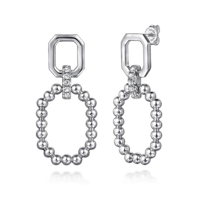 GABRIEL CO Earrings Gabriel Sterling Silver 27ctw Drop Style Round Sapphires Earrings GABRIEL CO Earrings Gabriel Sterling Silver 27ctw Drop Style Round Sapphires Earrings