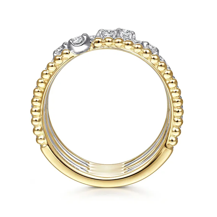 GABRIEL CO Gabriel 14K White Yellow Gold 058ctw Bujukan Diamond Fashion Ring Rings GABRIEL CO Gabriel 14K White Yellow Gold 058ctw Bujukan Diamond Fashion Ring Rings