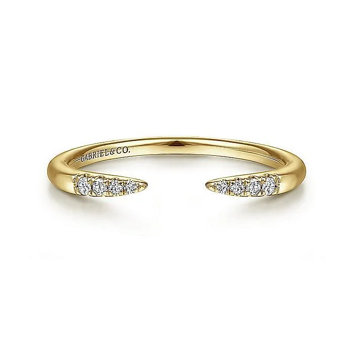 GABRIEL CO Gabriel 14K Yellow Gold 06ctw Cuff Style Tapered Band Rings