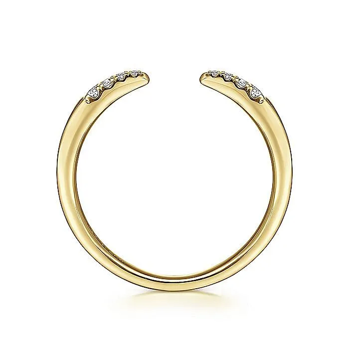 GABRIEL CO Gabriel 14K Yellow Gold 06ctw Cuff Style Tapered Band Rings