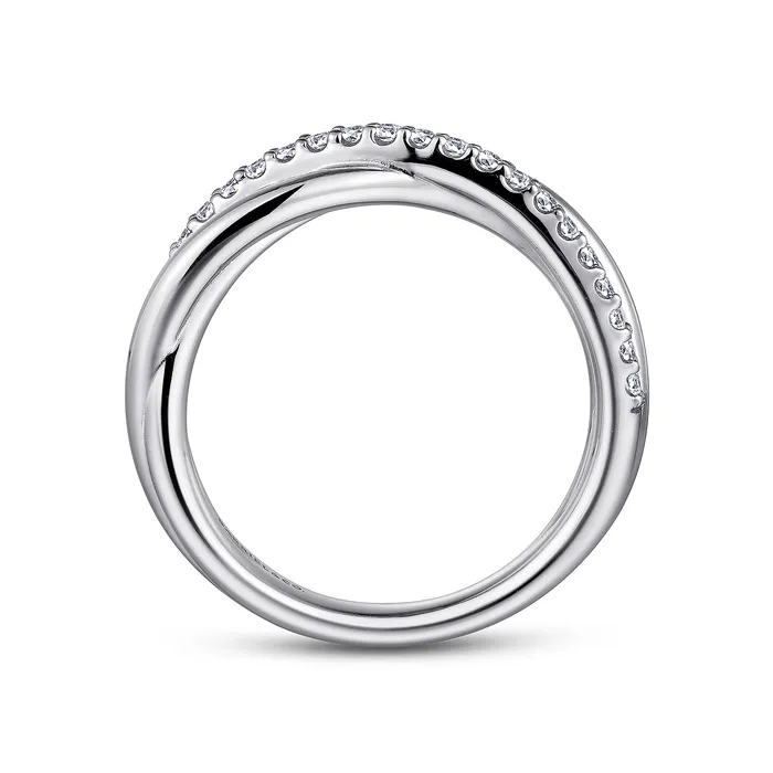 GABRIEL CO Gabriel Sterling Silver 032ctw Bypass Style Sapphire Ring Rings