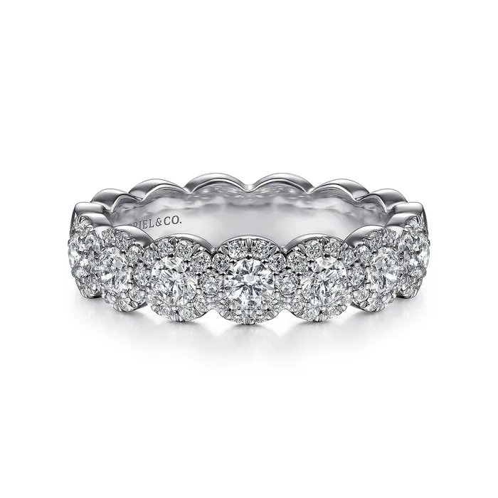 GABRIEL CO Rings Gabriel 14K White Gold 095ctw Fancy Diamond Band