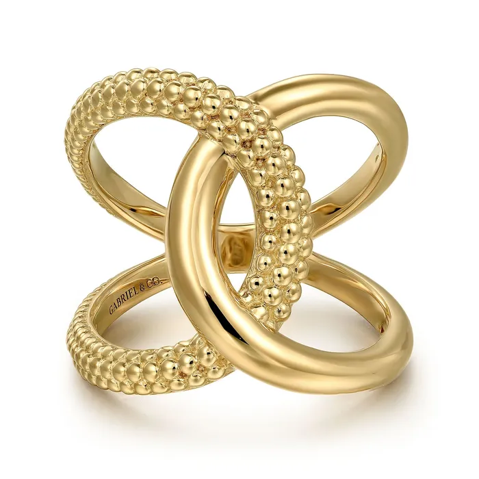 GABRIEL CO Rings Gabriel 14K Yellow Gold Twisted Knot Bujukan Style Ring