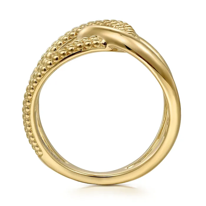 GABRIEL CO Rings Gabriel 14K Yellow Gold Twisted Knot Bujukan Style Ring GABRIEL CO Rings Gabriel 14K Yellow Gold Twisted Knot Bujukan Style Ring