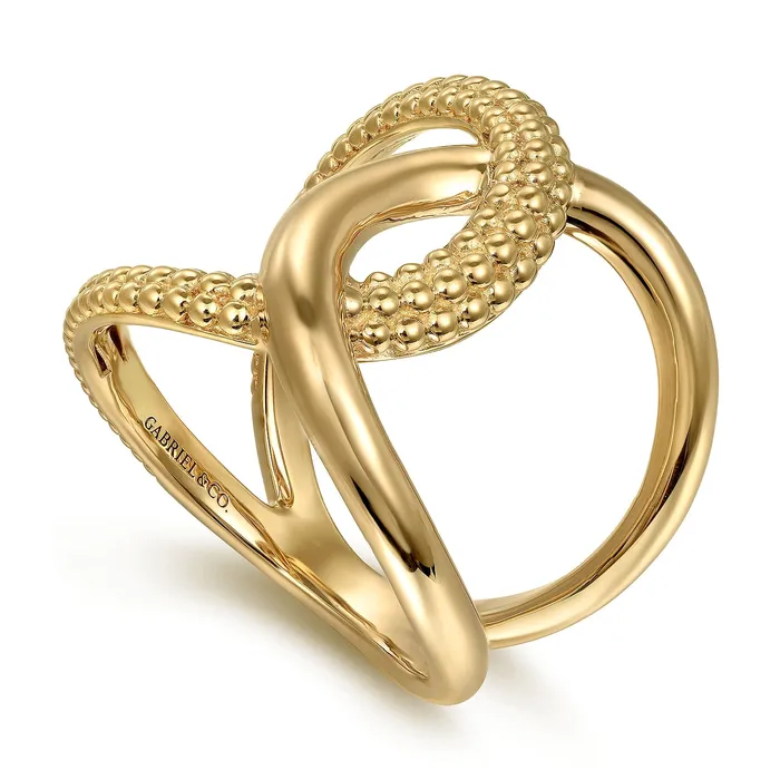GABRIEL CO Rings Gabriel 14K Yellow Gold Twisted Knot Bujukan Style Ring GABRIEL CO Rings Gabriel 14K Yellow Gold Twisted Knot Bujukan Style Ring