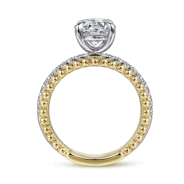 GABRIEL CO Rings Gabriel Bujukan Collection 14K White Yellow Gold 026ctw 4 Prong Style Diamond SemiMount Engagement Ring